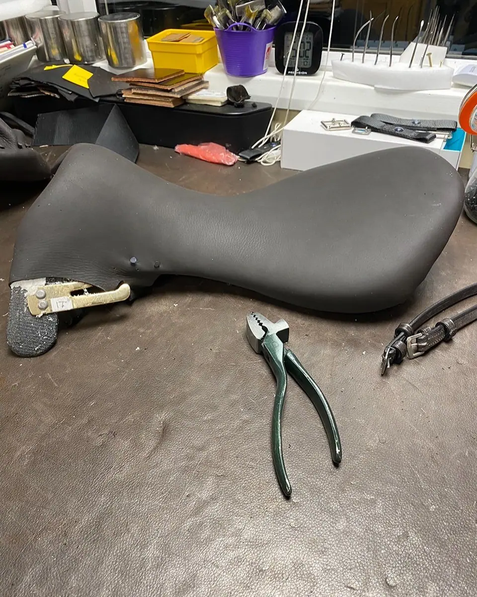 The start of a saddle build on the bench